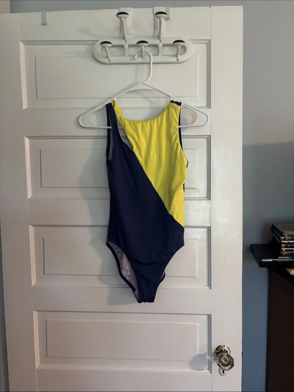 Seafolly Girls' Navy and Yellow Colorblock One-Piece Swimsuit